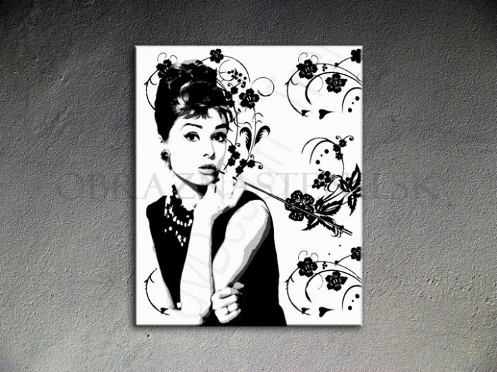 Ručne maľovaný POP Art Audrey Hepburn 80x100 cm 0 ah4 - AHD26021