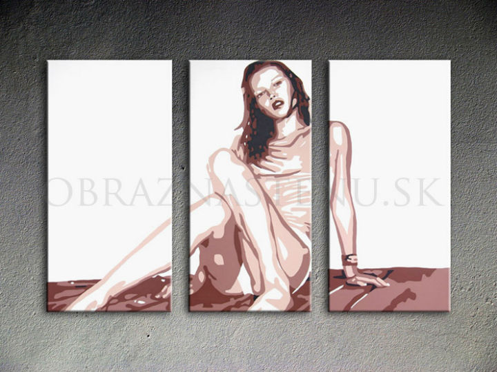 Ručne maľovaný POP Art Kate Moss 3 dielny 120x80cm km - AHD26163 ()