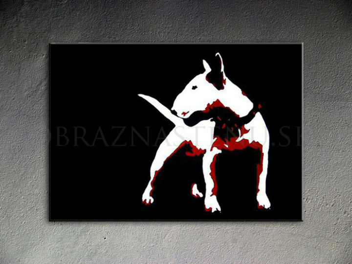 Ručne maľovaný POP Art Dog 1 dielny 100x70cm dog - AHD26083