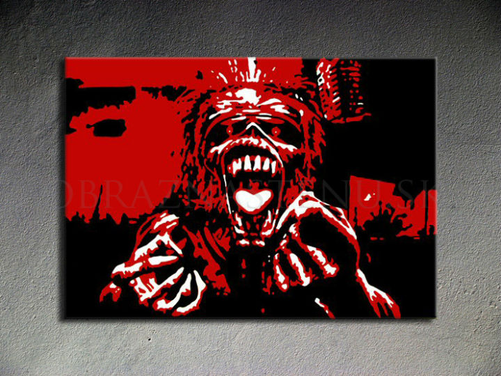 Ručne maľovaný POP Art Iron Maiden 1 dielny 100x70cm im - AHD26141