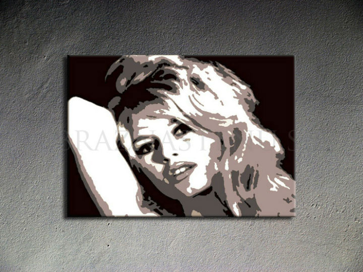 Ručne maľovaný POP Art Brigitte Bardot 1 dielny 100x70cm bar - AHD26053