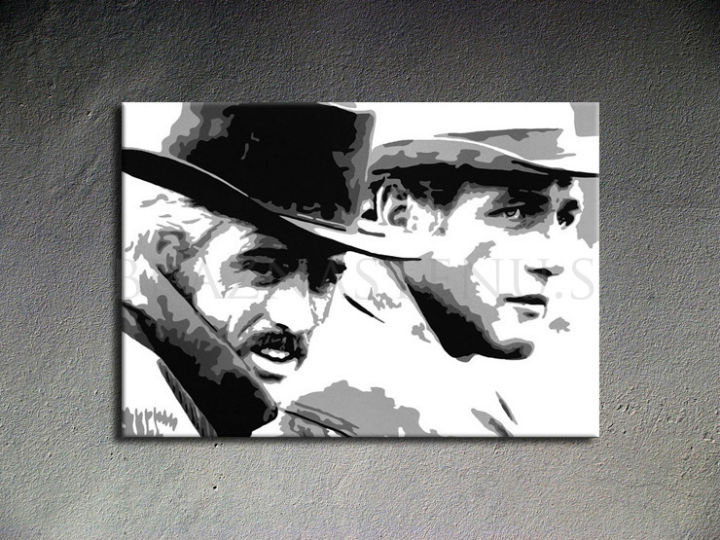 Ručne maľovaný POP Art Butch Cassidy 1 dielny 100x70cm bc - AHD26057