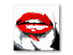 Ručne maľovaný POP Art obraz RED LIPS