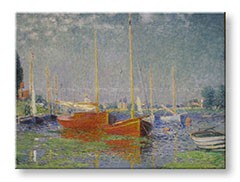 Obraz na plátne ČERVENÉ LODE V ARGENTEUIL–Claude Monet 70x60cm 