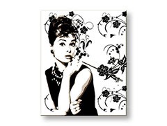 Ručne maľovaný Zľava 25 % POP Art obraz Audrey Hepburn 80x100 cm