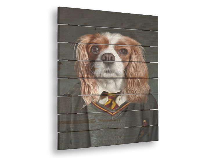 Obraz na dreve zvierací portrét Harry - 40x55 cm - uniforma 1
