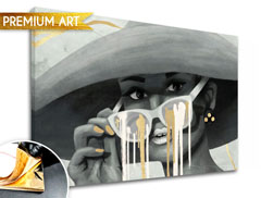 Obrazy na plátne - PREMIUM ART – Žena v klobúku