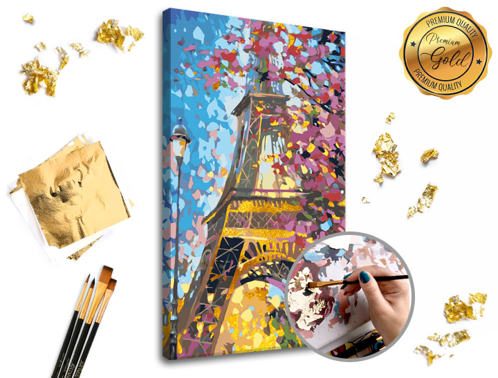 E-shop Maľovanie podľa čísel PREMIUM GOLD – Eiffel Tower