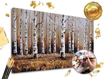 Maľovanie podľa čísel PREMIUM GOLD – Brezový les