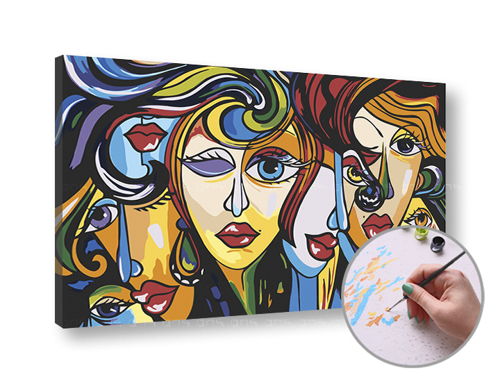 Maľovanie podľa čísel ŽENY – nízka náročnosť 60×40 cm