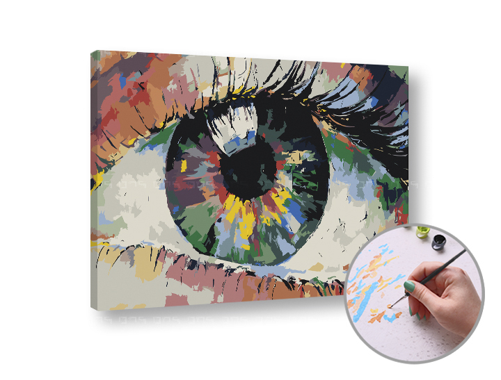 Maľovanie podľa čísel FAREBNÉ OKO – nízka náročnosť 60×40 cm