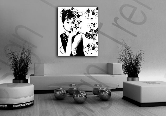 Ručne maľovaný POP Art obraz Audrey Hepburn ah4 - 80x100 cm