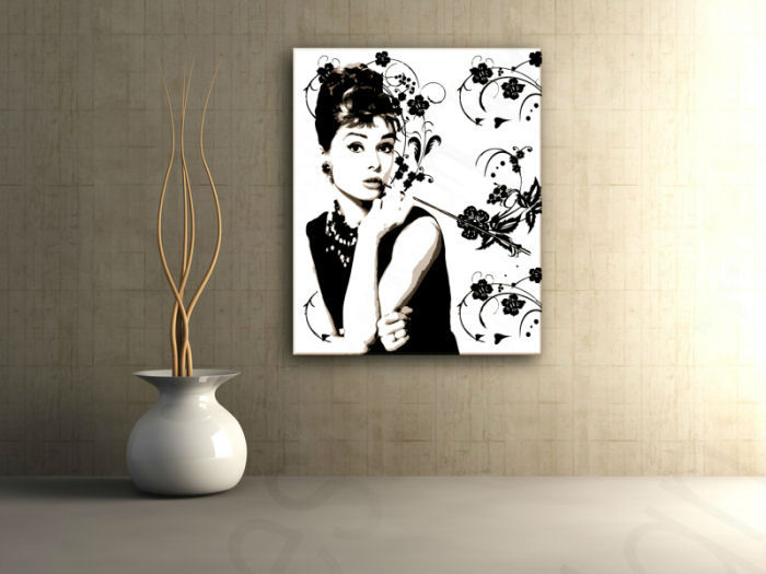 Ručne maľovaný POP Art obraz Audrey Hepburn  ah6 - 80x100 cm