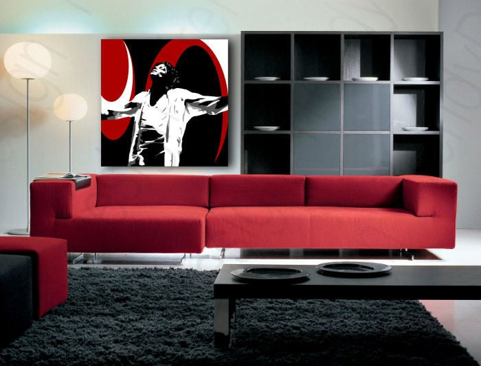 Ručne maľovaný POP Art obraz Michael Jackson  mj1 - 100x100 cm
