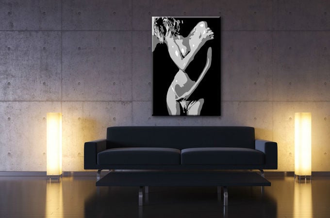 Ručne maľovaný POP Art obraz Nude Woman  nak - 50x70 cm
