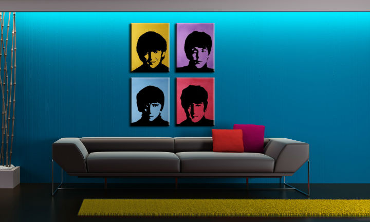 Ručne maľovaný POP Art obraz Beatles