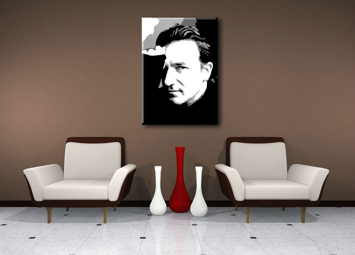 Ručne maľovaný POP Art obraz Bono-U2  bono - 50x70 cm