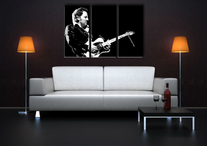 Ručne maľovaný POP Art obraz Bruce Springsteen 3 dielny  bs - 150x100 cm