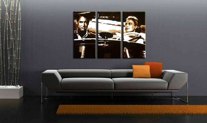 Ručne maľovaný POP Art obraz James Bond 3 dielny  bond1 - 60x40 cm