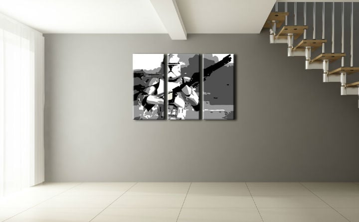 Ručne maľovaný POP Art obraz Star Wars 3 dielny  sw3 - 60x40 cm