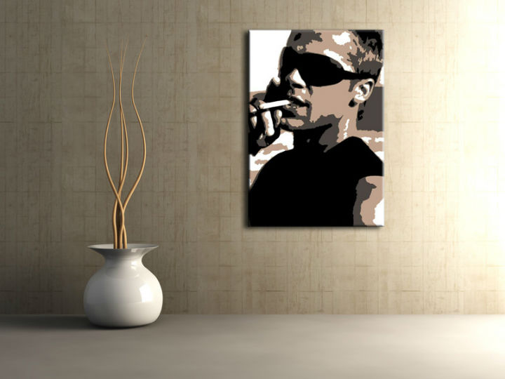 Ručne maľovaný POP Art obraz Brad Pitt  bp - 50x70 cm