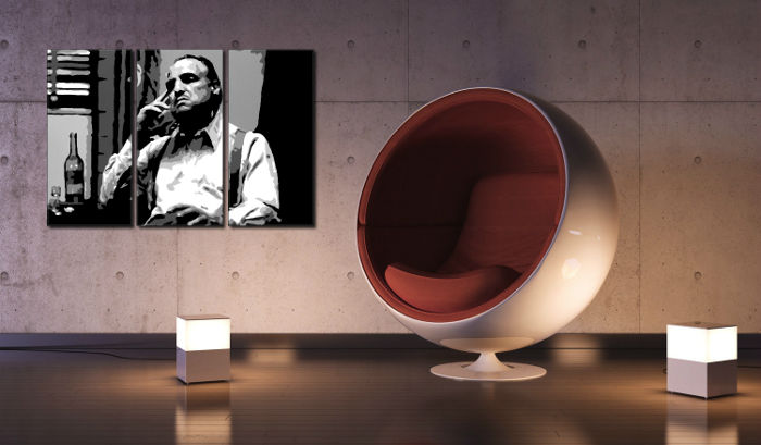 Ručne maľovaný POP Art obraz Marlon Brando 3 dielny  mb2 - 150x100 cm