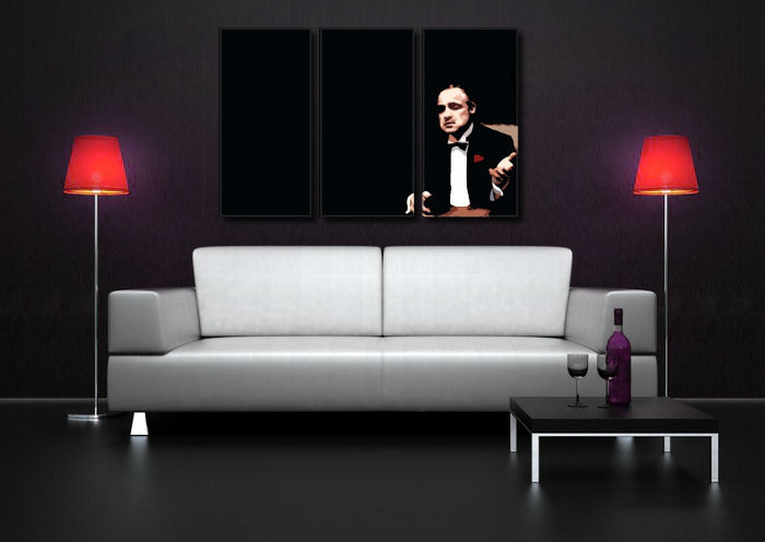 Ručne maľovaný POP Art obraz Marlon Brando 3 dielny  mb3 - 90x60 cm