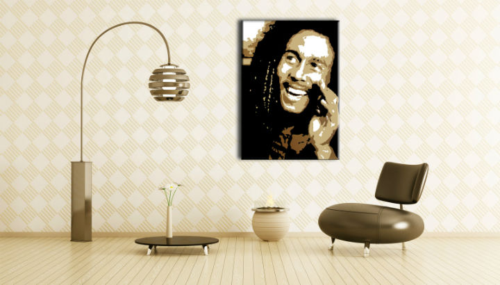 Ručne maľovaný POP Art obraz Bob Marley  bm