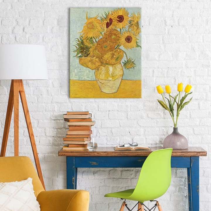 Obraz na plátne Vincent van Gogh - Váza s dvanástimi slnečnicami