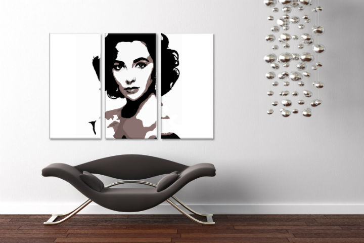 Ručne maľovaný POP Art obraz Elizabeth Taylor