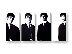 Ručne maľovaný POP Art obraz Beatles 4 dielny  bea3