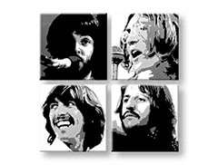 Ručne maľovaný POP Art obraz Beatles