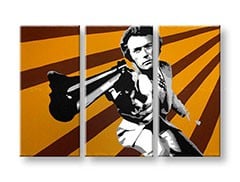 Ručne maľovaný POP Art obraz Clint Eastwood 3 dielny  ce