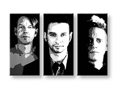 Ručne maľovaný POP Art obraz Depeche Mode 3 dielny  000 dep