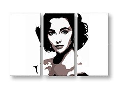 Ručne maľovaný POP Art obraz Elizabeth Taylor