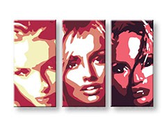 Ručne maľovaný POP Art obraz Faces