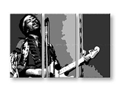 Ručne maľovaný POP Art obraz Jimmy Hendrix 3 dielny  jh