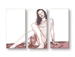 Ručne maľovaný POP Art obraz Kate Moss 3 dielny  km