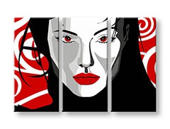 Ručne maľovaný POP Art obraz Nice WOMAN 3 dielny  nwoman
