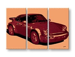 Ručne maľovaný POP Art obraz PORSCHE 911 3 dielny  por