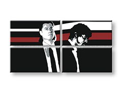 Ručne maľovaný POP Art obraz Pulp Fiction 4 dielny  pulp