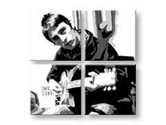 Ručne maľovaný POP Art obraz Paul Weller 4 dielny  pwl