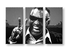 Ručne maľovaný POP Art obraz Ray Charles 3 dielny  rc