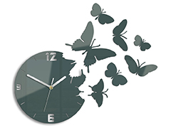 Moderné nástenné hodiny MOTÝLE GRAY HMCNH003-gray