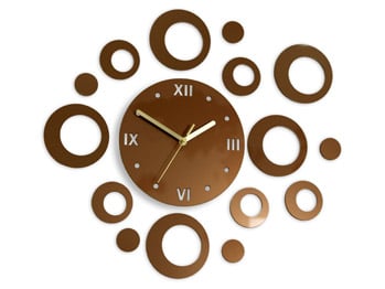 Moderné nástenné hodiny RINGS COPPER HMCNH008-copper