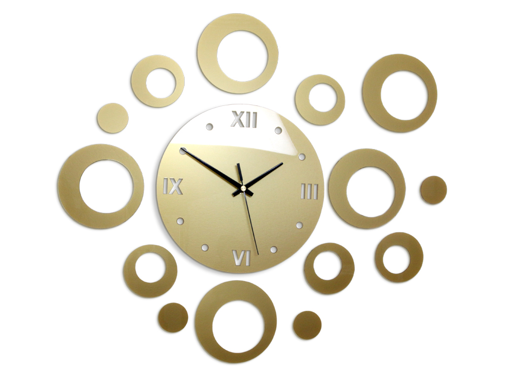 Moderné nástenné hodiny RINGS GOLD HMCNH008-gold