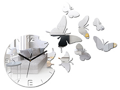 Moderné nástenné hodiny MIRROR BUTTERFLIES 
