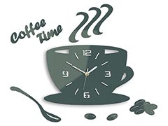 Moderné nástenné hodiny COFFE TIME 3D GRAY gray