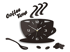 Moderné nástenné hodiny COFFE TIME 3D WENGE wenge