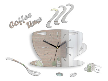 Moderné nástenné hodiny CUP MIRROR 